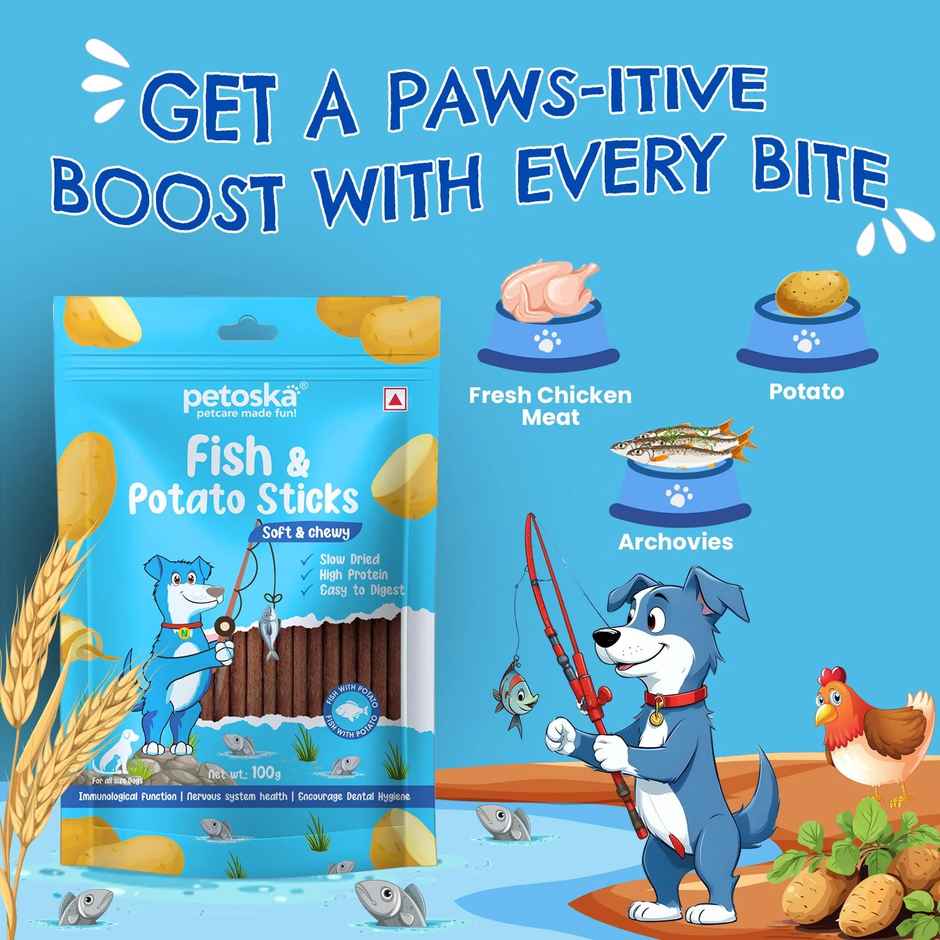 Petoska Dog Treats Potato Fish Sticks Combo