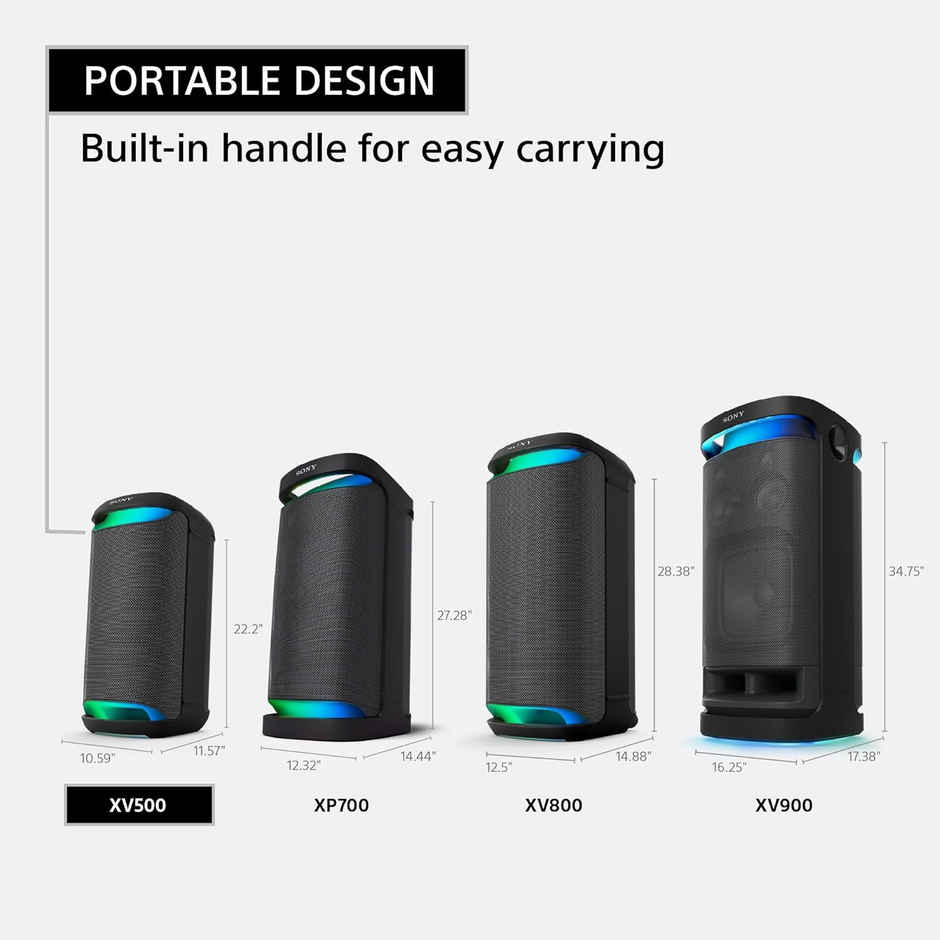 Sony SRS-XV500 Wireless Portable Bluetooth Karaoke Party Speaker