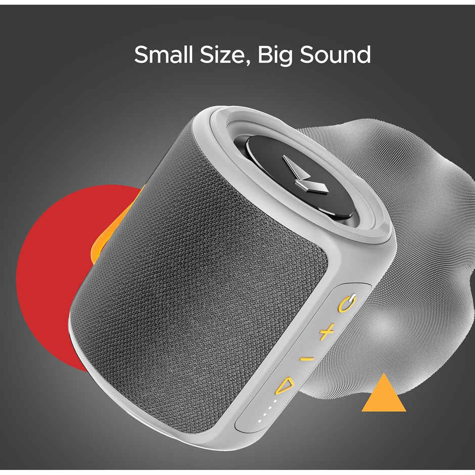 boAt Stone 352 Bluetooth Speaker with 10W RMS Stereo Sound, IPX7 Water Resistance, TWS Feature, Up to 12H Total Playtime, Multi-Compatibility Modes, Free Music Streaming on JioSaavn - Groovy Grey
