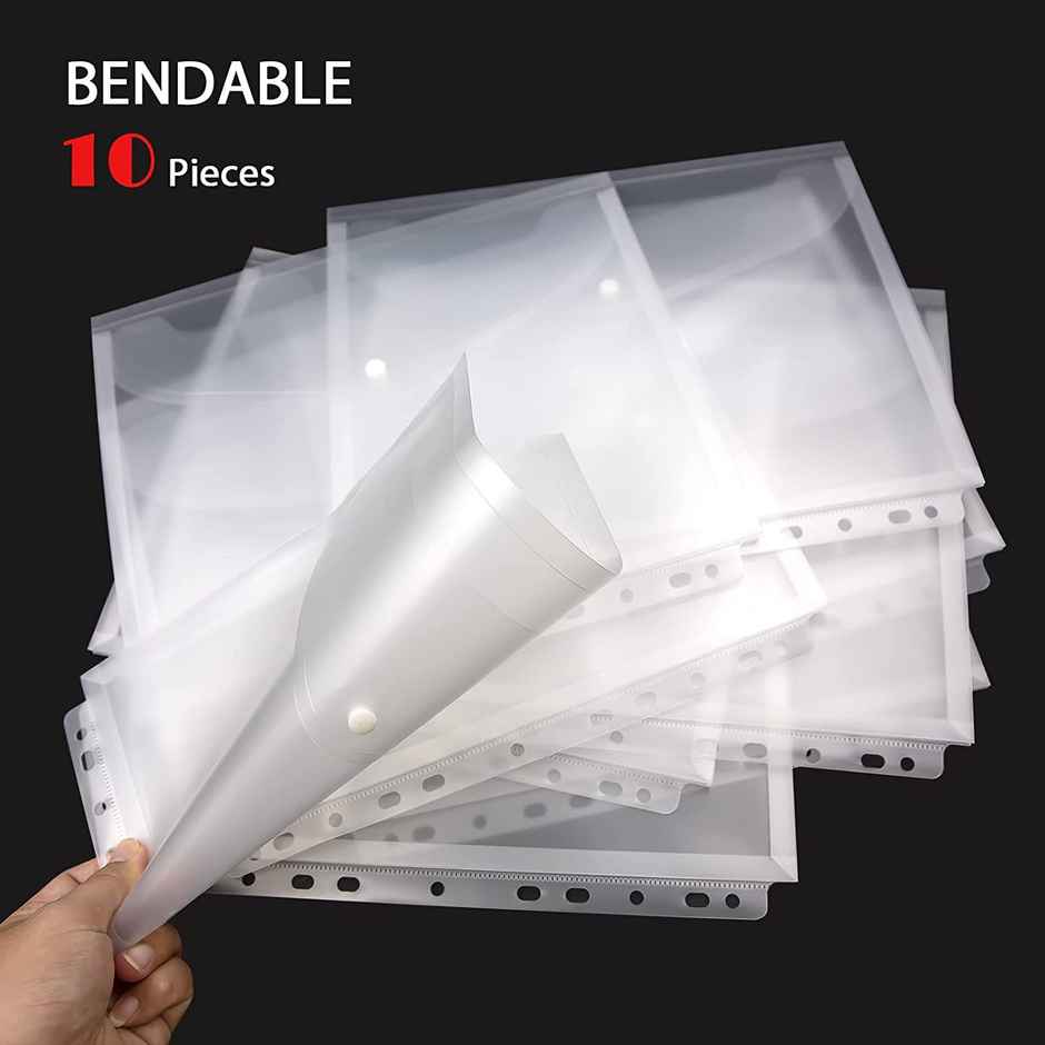 Saya Punched Document Wallet - Transparent A4 Portfolio Case for Documents | Assorted