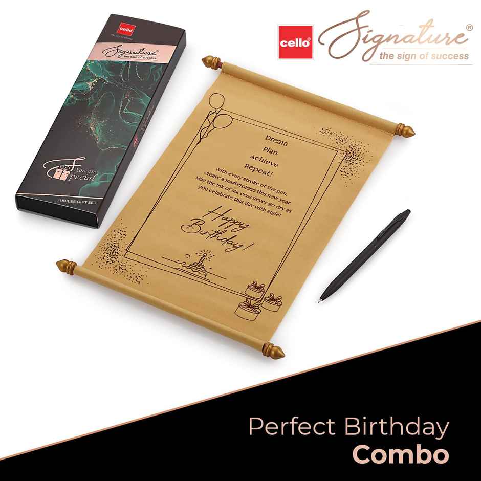 Cello Signature Pen with Birthday Scroll (Pack of 1)