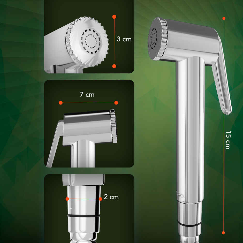 Lorazzo Classic Health Faucet Jet Spray Set with 1-meter Hose Pipe | SS 304 | Wall Hook