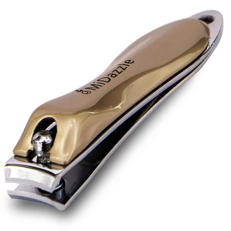 Midazzle Curve Nail Clipper, Fingernail and Toenail Cutter | Elegant Gold