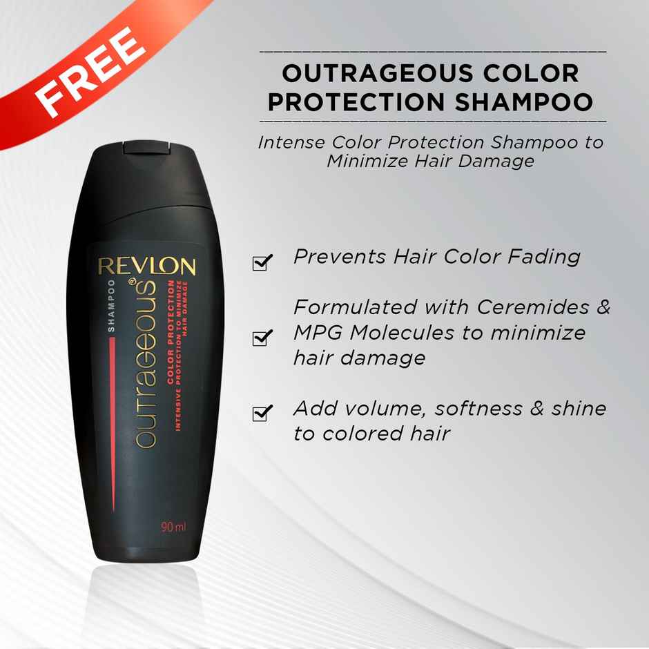 Revlon ColorSilk Hair Color with Keratin - 4G Medium Golden Brown - (with Outrageous Shampoo 90 ml)