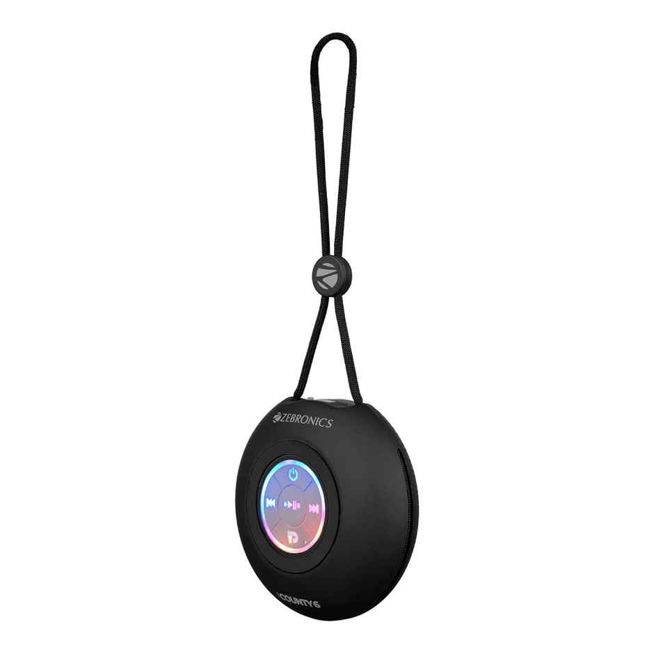 Zebronics County 6 BT Speaker | 3W | Upto 12Hrs | BT v5.3 | TWS | Compact Design | Carry Loop |Black