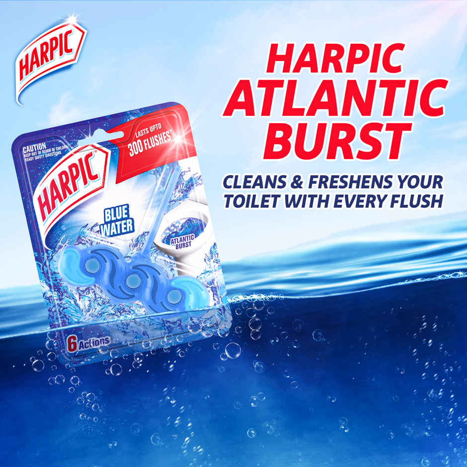 Harpic Atlantic Burst Power Fresh 6 Toilet Cleaner Rim Block