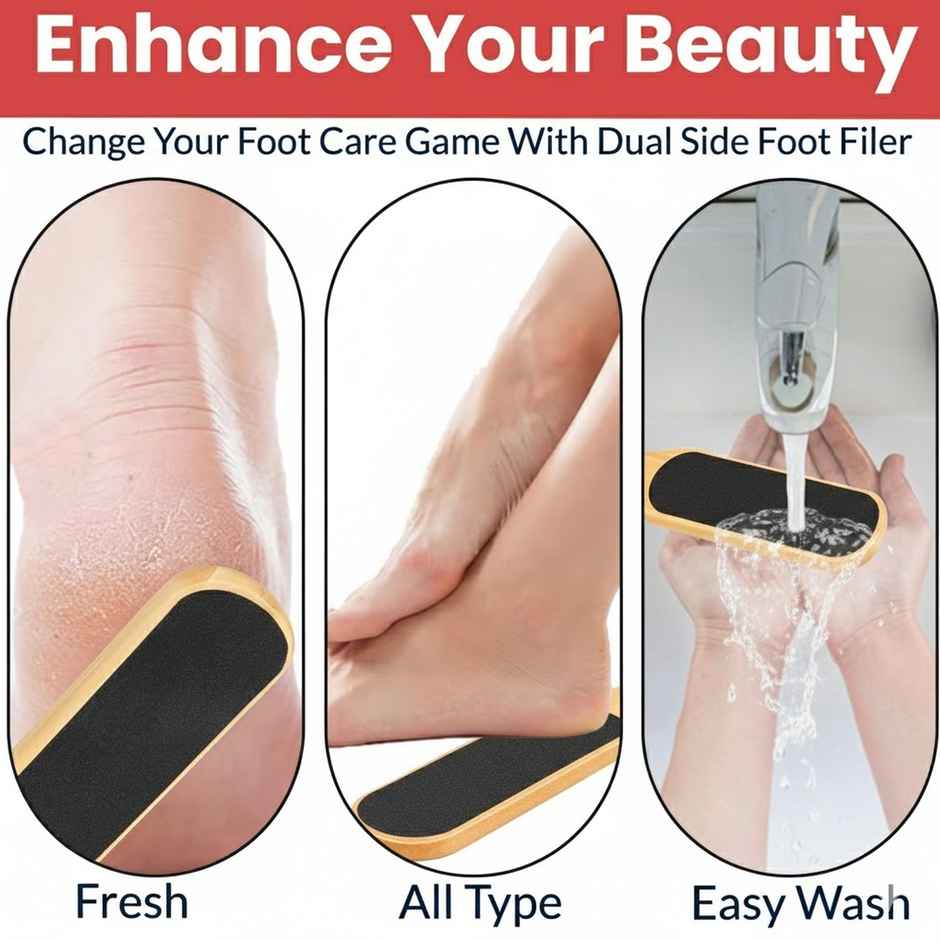 Midazzle 2in1 Wooden Foot Filer/Scrubber and Callus Remover |MIFF5201
