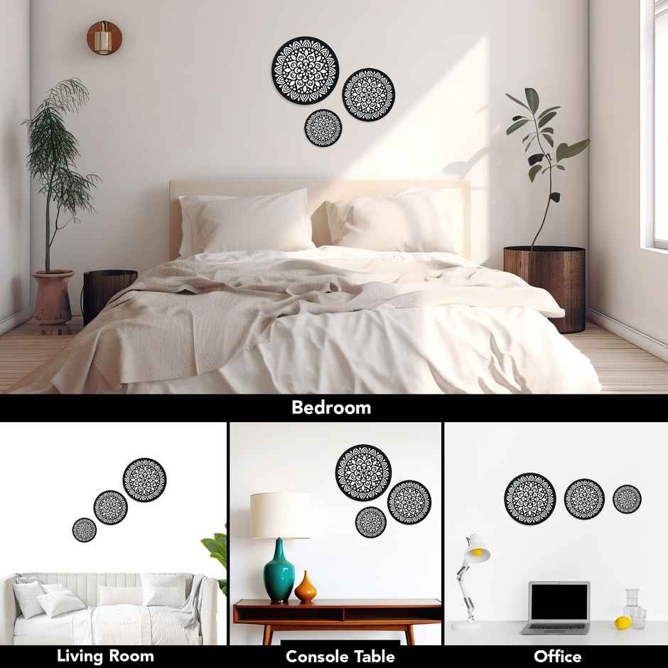 Ekhasa Mandala Mirror Wall Decor For Home | Mirrors Set For Wall | Foyer Decoration For Entrance