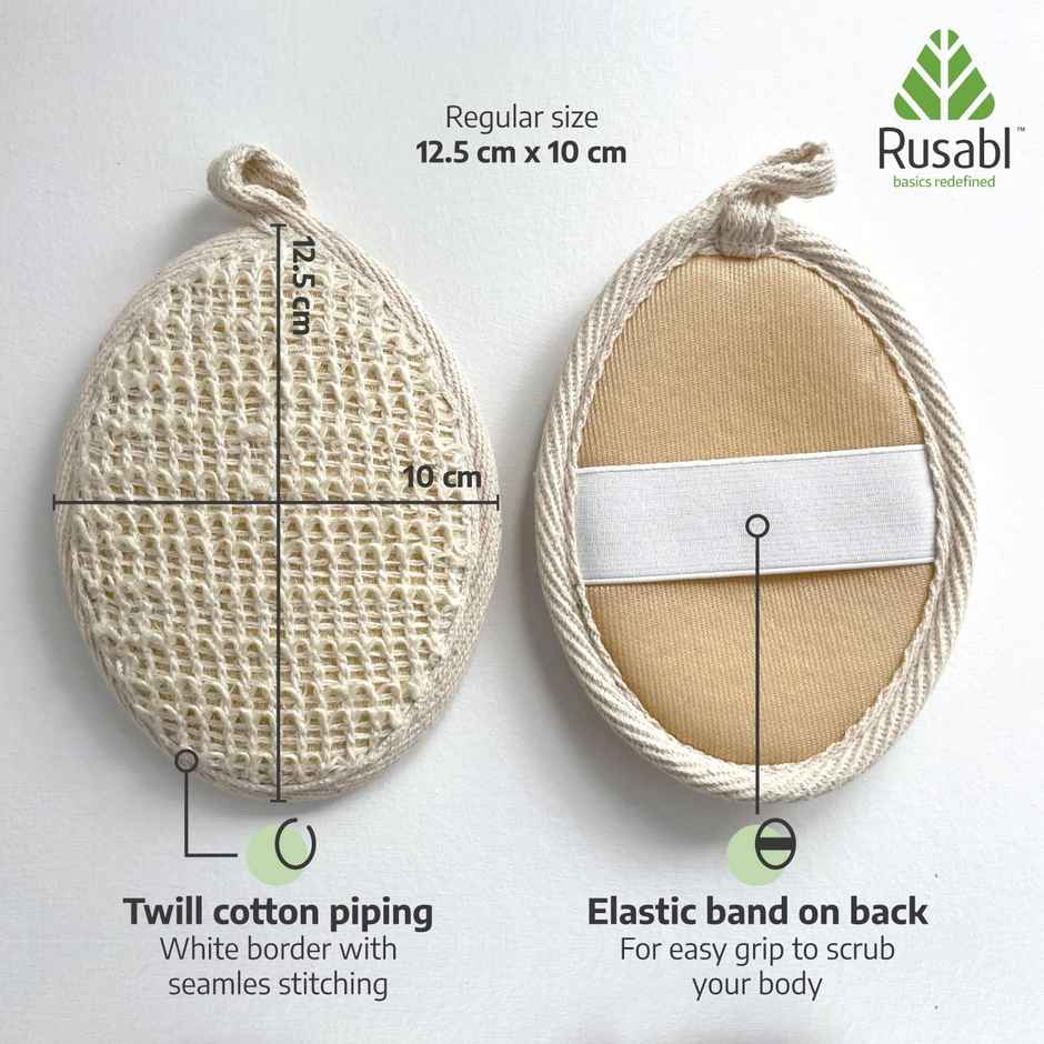 Rusabl Loofah with Natural Ramie Fibers - Oval