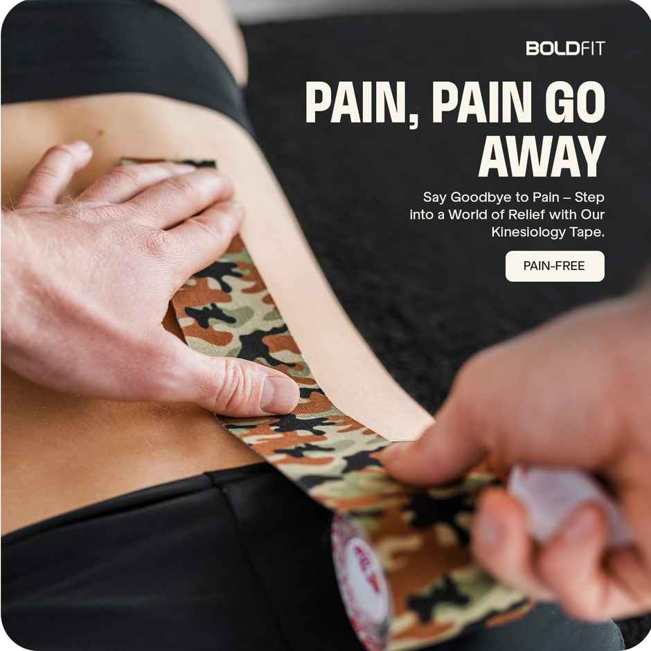 Boldfit Kinesiology Tape For Physiotherapy Kinesio Tape For Sports Injury Pain Relief Blue