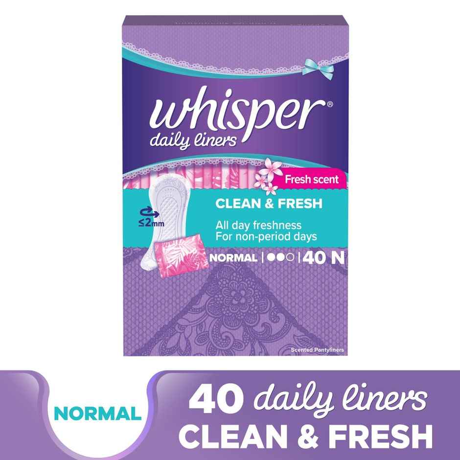 Whisper Daily Liners Clean And Fresh Pantyliner (Pack Of 40)