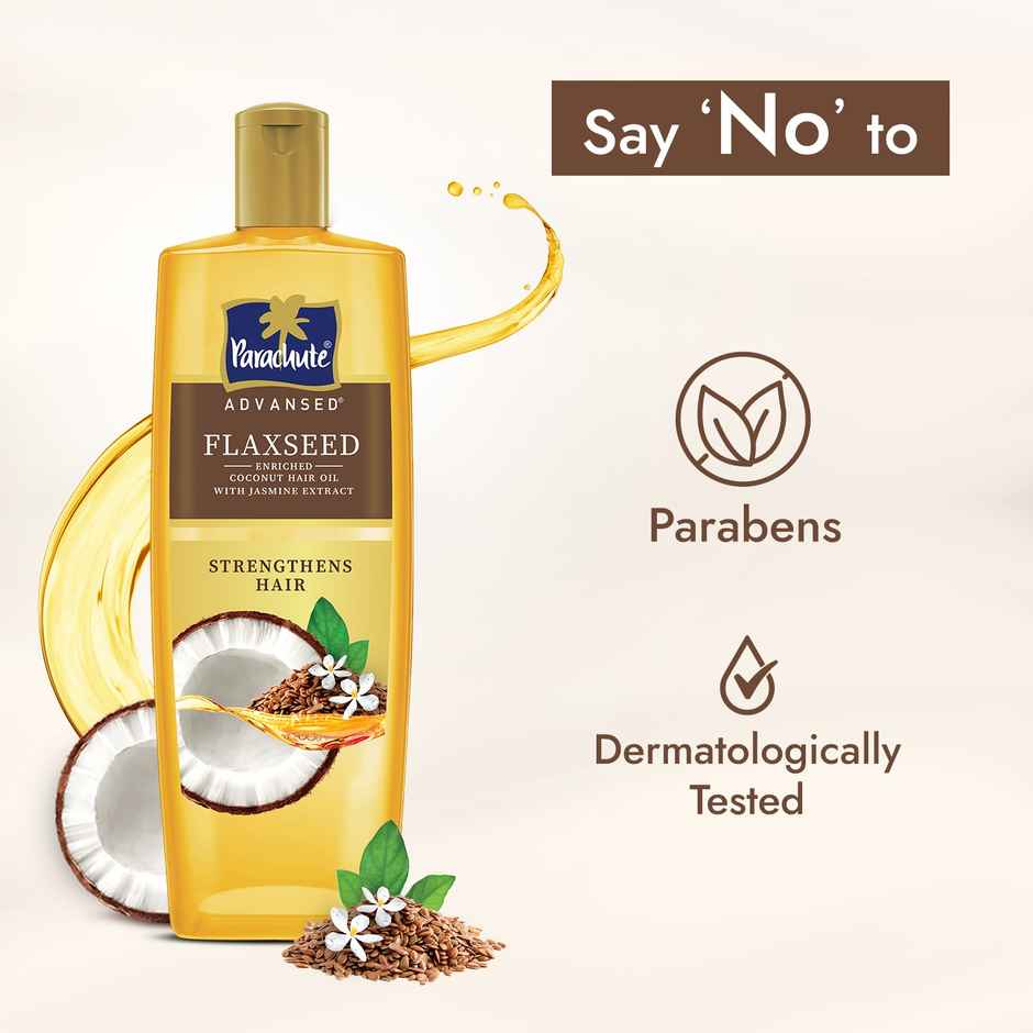 Parachute Advansed Flaxseed Enriched Coconut Hair Oil | Deep Nourishment With Jasmine Extract