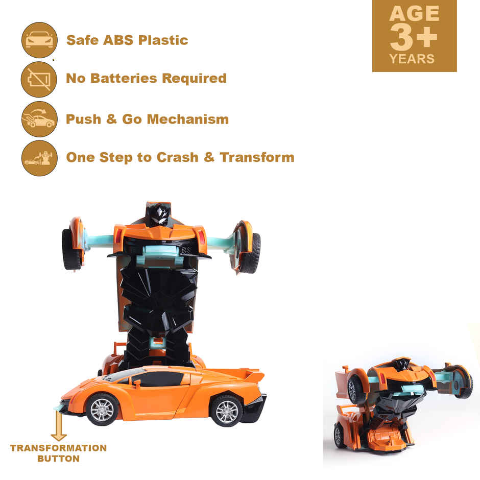 Race N Roll Deforming Friction Car Lam Orange
