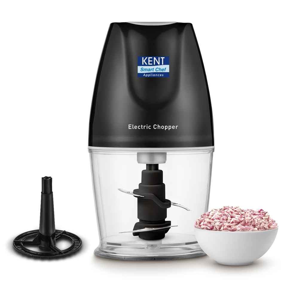 Kent Electric Chopper-B For Kitchen 250 Watt | Chop, Mince, Puree, Whisk, 400 ml Capacity -Black