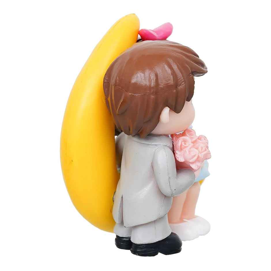 Ecraftindia Valentine Romantic Moon Couple Showpiece