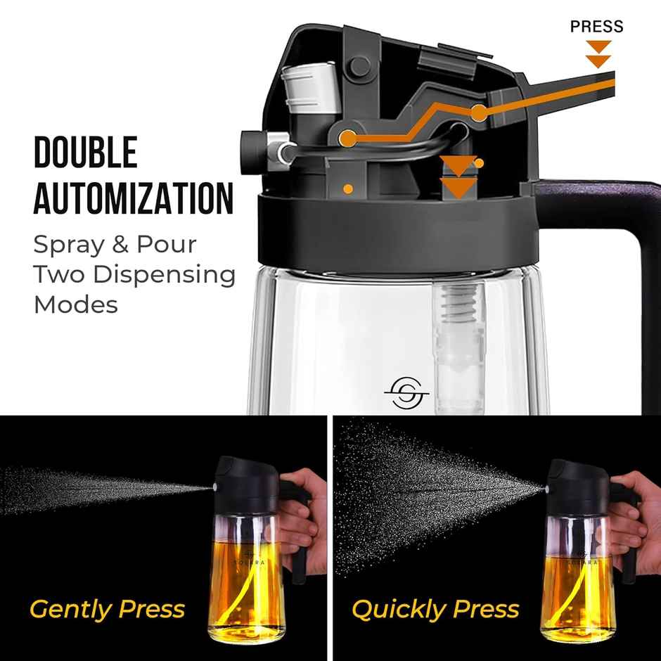 SOLARA 2-in-1 Glass Oil Dispenser & Sprayer - 500 ml