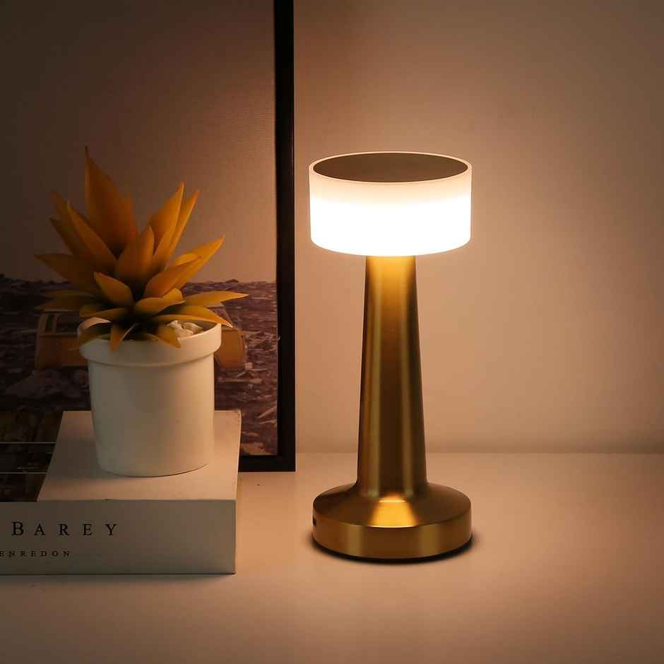 Hashwow Small Dumble Table Lamp With 3-Colour Touch Control - Gold Metal Lamp