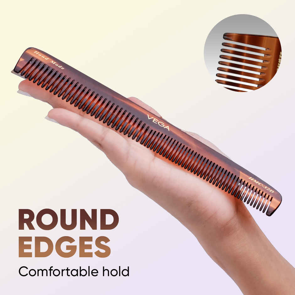 Vega Handcrafted Graduated Dressing Hair Comb made with Cellulose Acetate for Men & Women (HMC-32D)