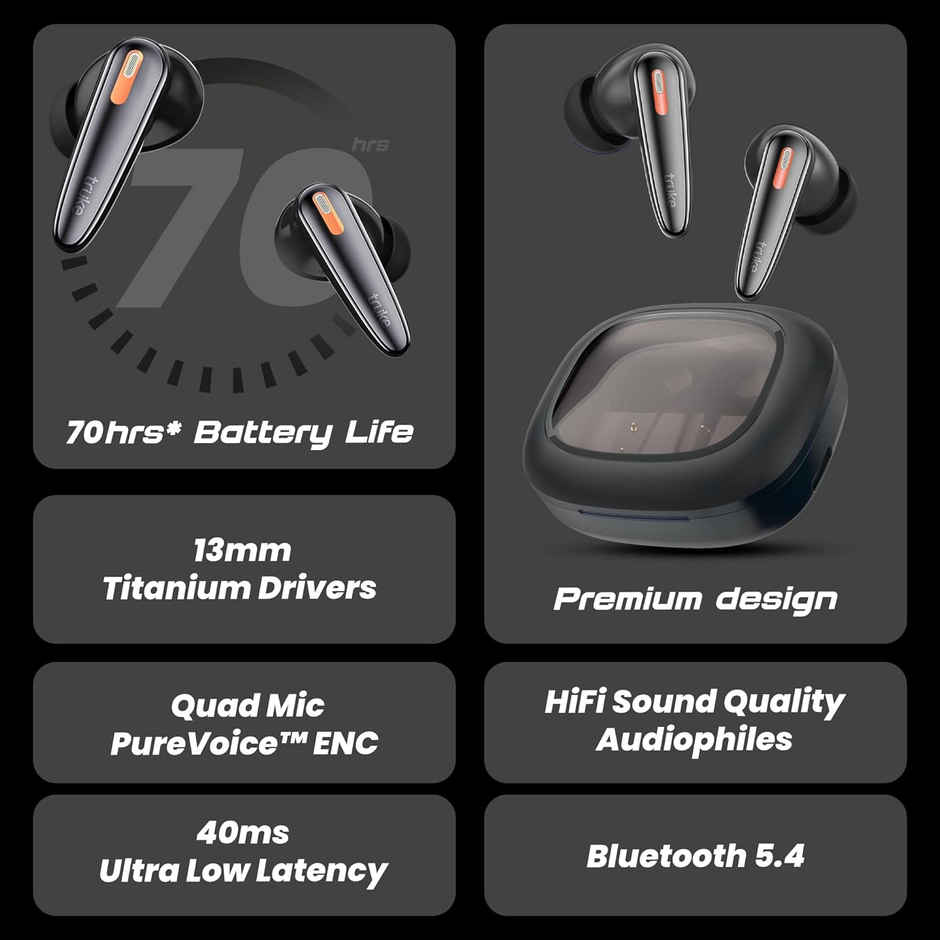 Truke Crystal Bass Earbuds - Matte Black