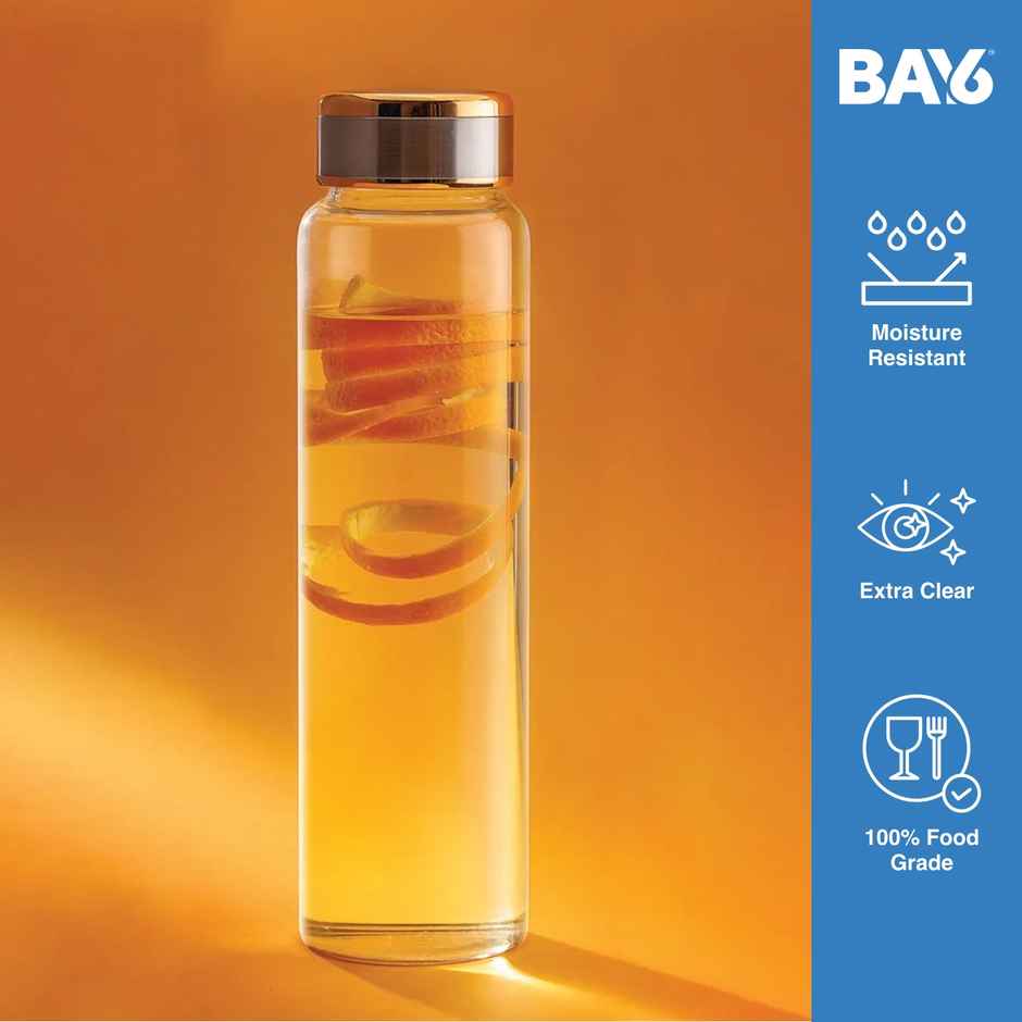 BAY6 Premium Imported Borosilicate Glass Bottle | 600 ml