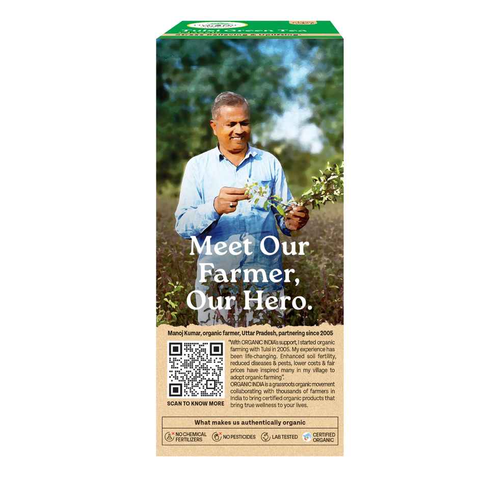 A TATA Product - Organic India Rama, Krishna & Vana Tulsi Blended Green Tea Classic - 25 Tea Bags