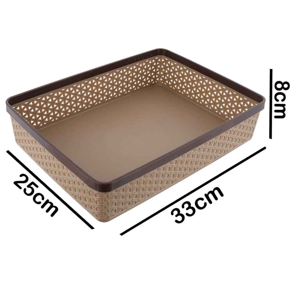 Kuber Industries (Pack of 3) A4 Office Paper Tray for Stationery Office Storage Organizer (Brown)