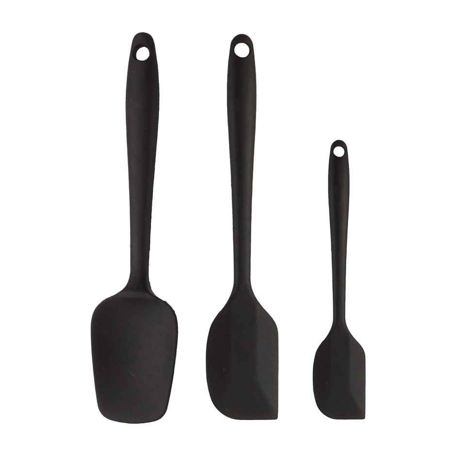 Frenchware Non-Stick Silicone Spatulas, Heat-Resistant, Food-Grade & BPA-Free - Black