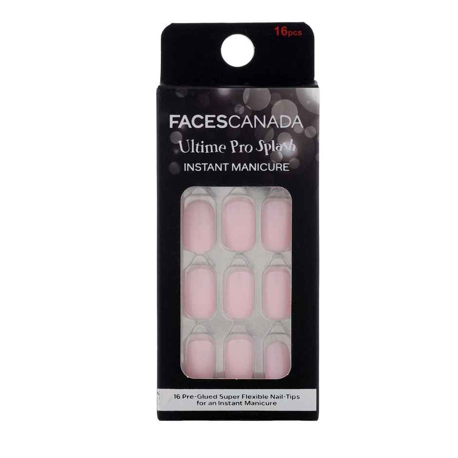 Faces Canada Ultime Pro Splash Instant Manicure - Bubblegum | Press On Nail Extensions | 16 PCS
