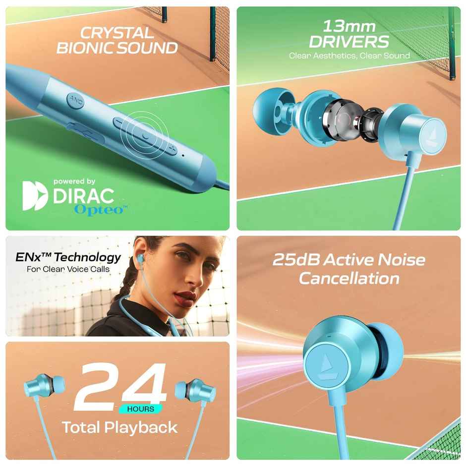 boAt Rockerz 280 ANC w/Crystal Bionic Sound Powered by Dirac Opteo(Oceanic Blue)