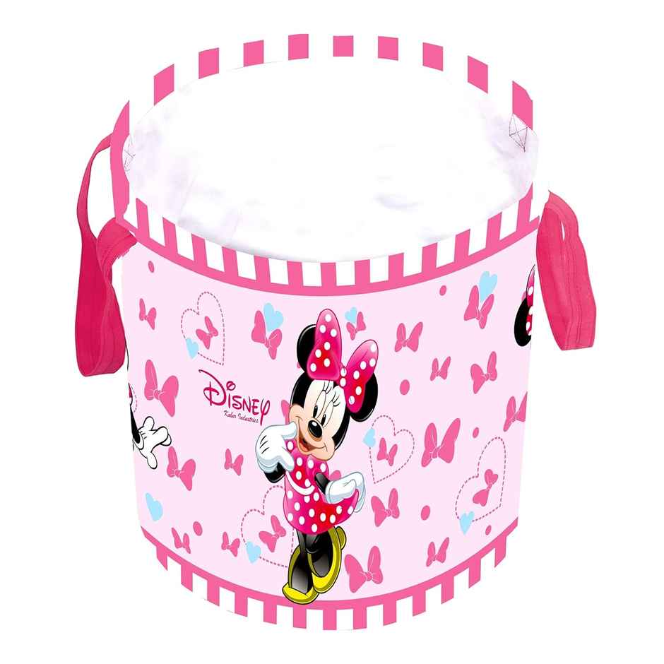 Kuber Industries Non Woven 45 L Disney Print Round Laundry Bag/Bin|(Pink)