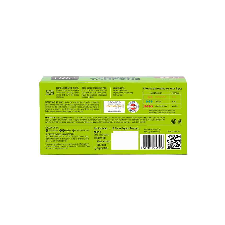 Pee Safe Regular Tampons for Light Flow | High-Absorbant & Leak-Proof Protection