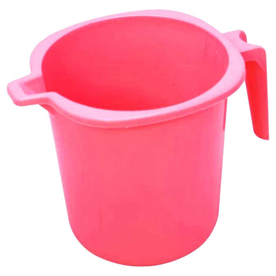 Kuber Industries Square Large Plastic Bathroom Mug | 2 L | Pack of 2 | Pink | 50KM0831