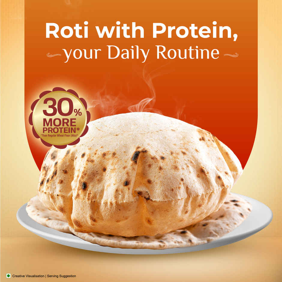 Aashirvaad High Protein Whole Wheat Atta | 3 Rotis fulfil 25% of Daily Protein