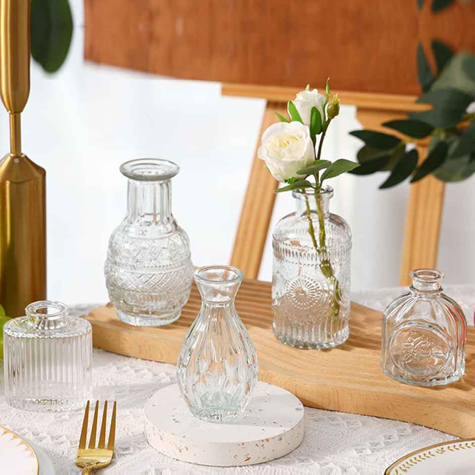 TIED RIBBONS Glass Vase Set | Transparent