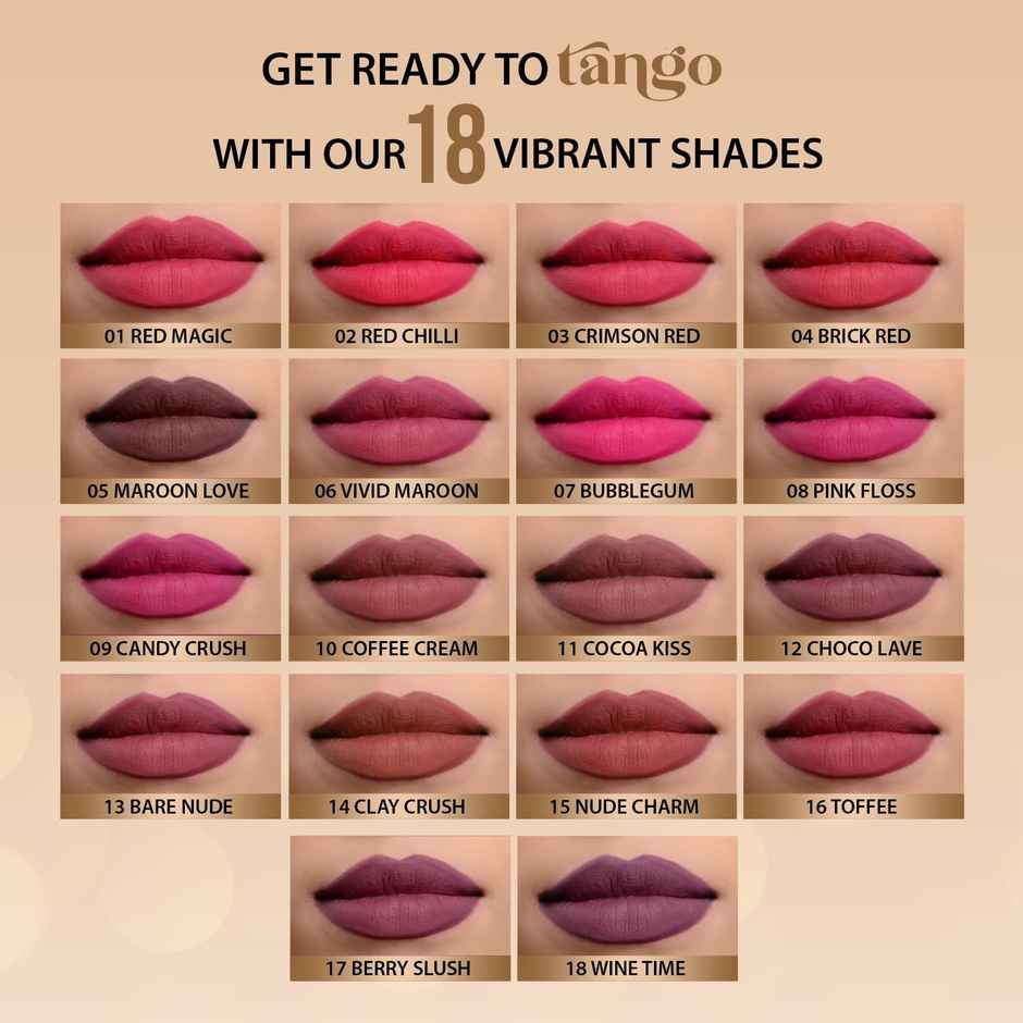 Glam21 Two To Tango Lip Liner + Lipstick Duo | Non-Transfer | Creamy Matte Finish | Red Magic-01