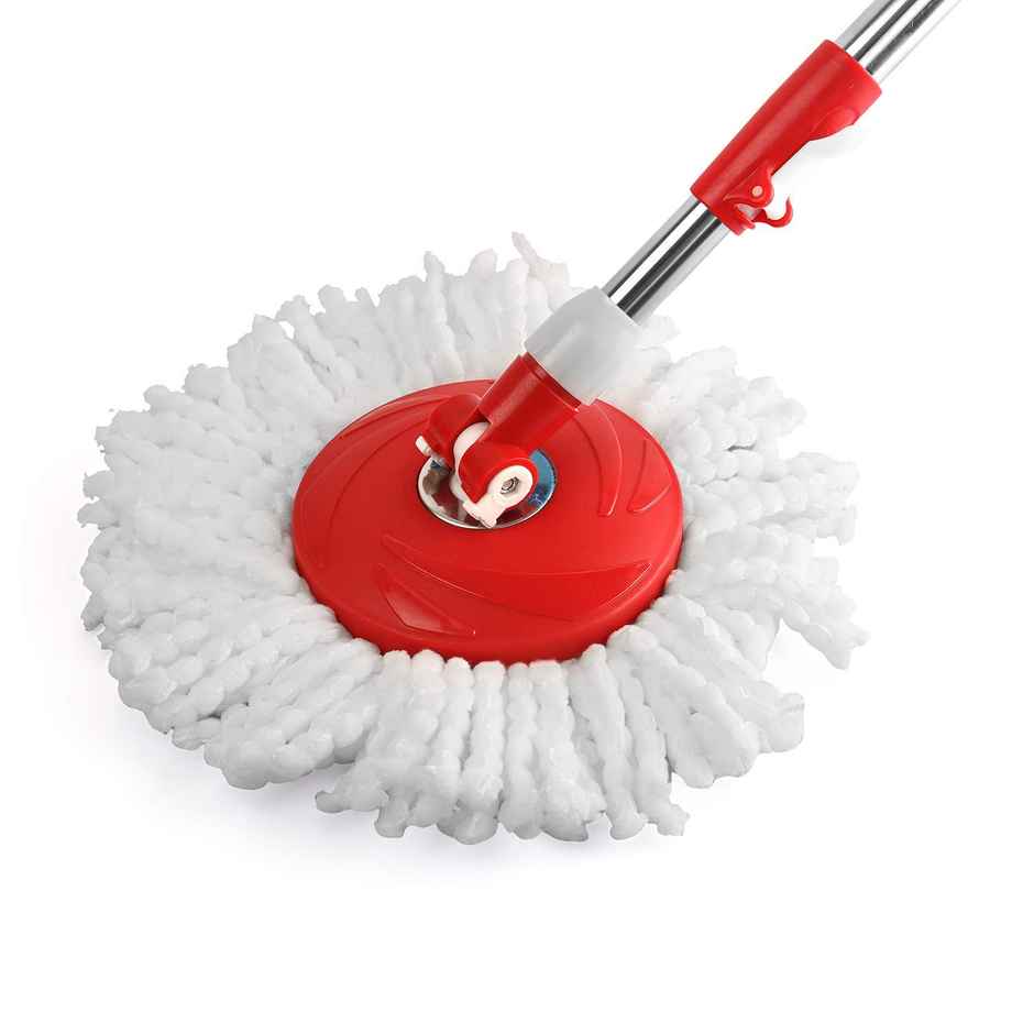 Cello Kleeno Compacto Spin Mop with 2 Refill, Red