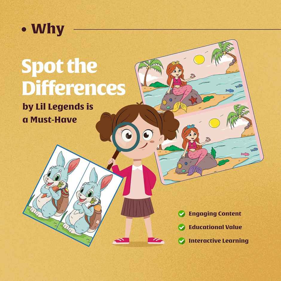 Oswaal Books Lil Legends Interactive Learning - Spot The Difference Book For Kids | Ages 4+