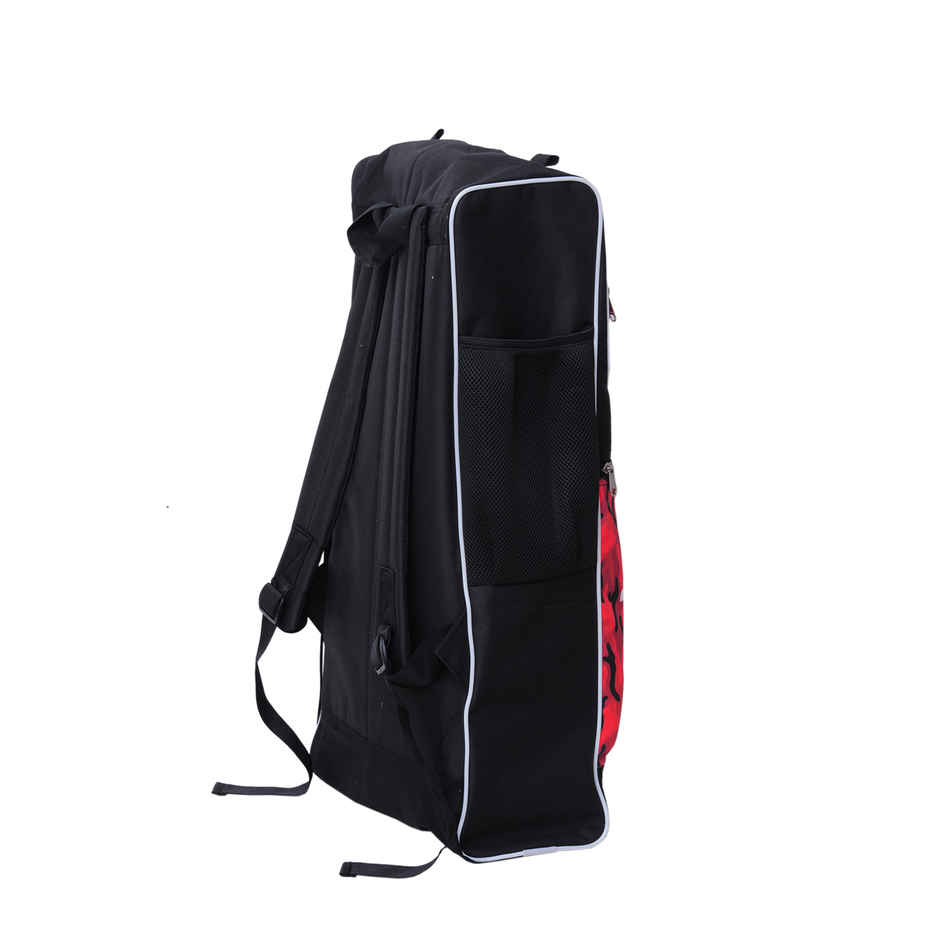 Total Premium Duffle Cricket Bag With Bat Holder & Shoulder Straps-Black-orange, Full-size