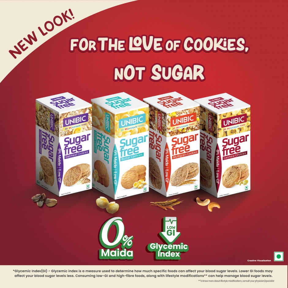 UNIBIC Multigrain Cookies Butter Sugar Free Biscuits | Low Gi | Trans Fat-Free Combo