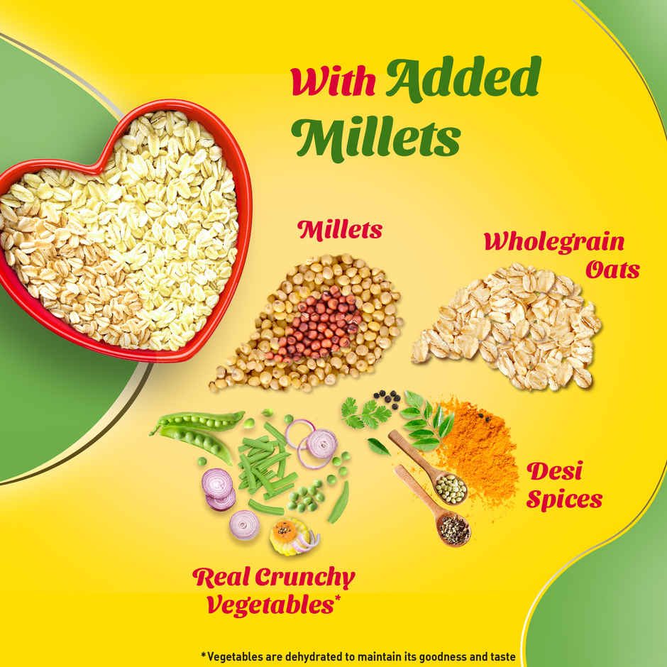 Saffola Masala Oats | Curry & Pepper | Anytime Snack | Ready in 3 mins | Millets Goodness | 500g