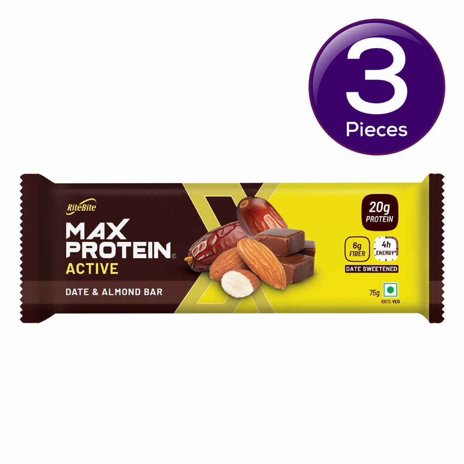 RiteBite Max Protein 20g Protein Bar Date & Almond Combo