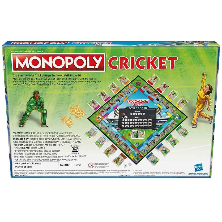 Hasbro Monopoly Cricket Board Game | 8+ Years | 2 - 6 Players