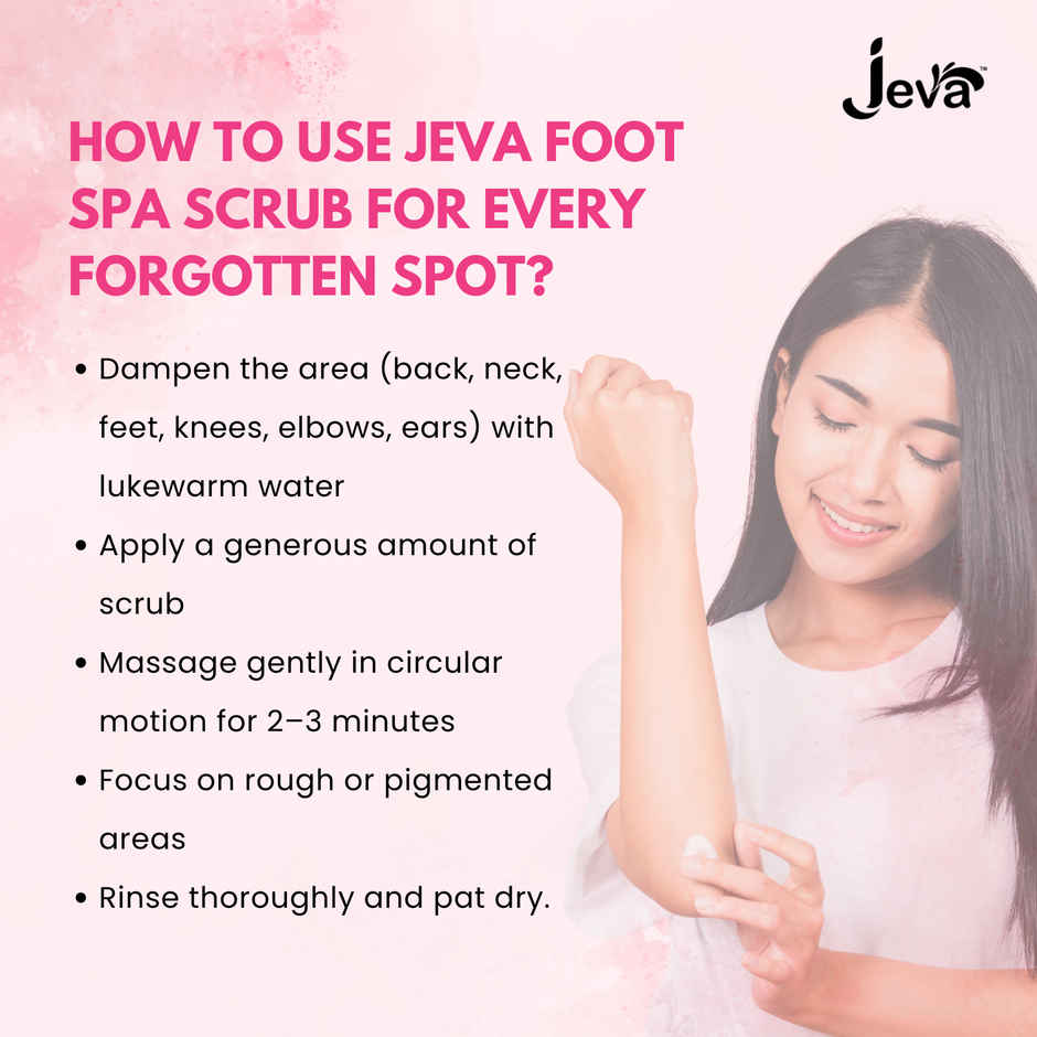 Jeva Foot Spa & Multi-Area Exfoliating Scrub | Intensive Care for Rough Skin on Feet, Knees, Neck