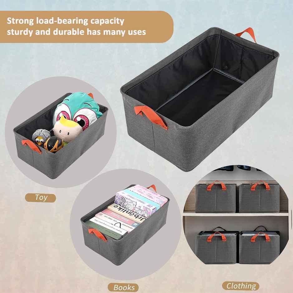 Kuber Industries Foldable Wardrobe Organisers Storage Box With Metal Frame & Handles