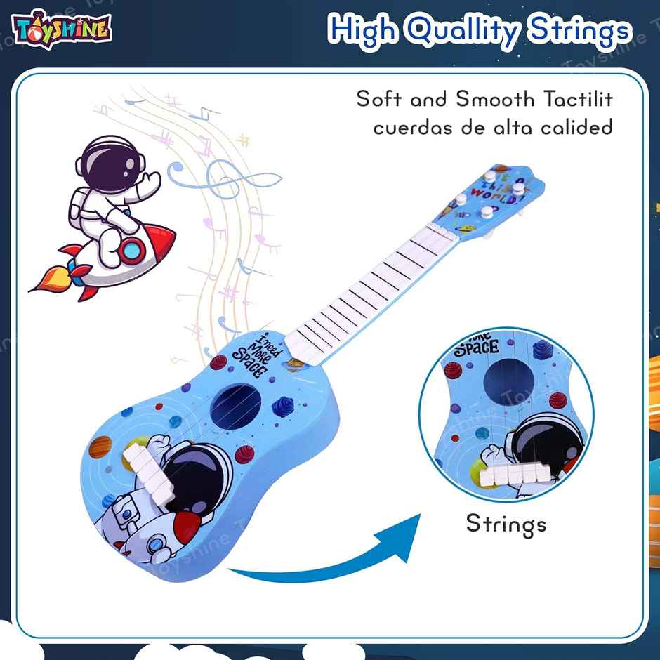 Toyshine 21 Space Theme Guitar with Easy-to-Hold Strings for Kids