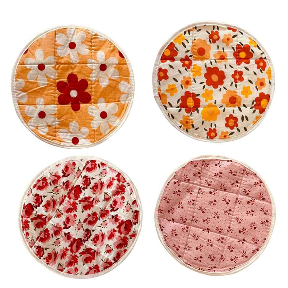 Kuber Industries Cotton 2 Pieces Set 1 Pc Top & 1 Pc Bottom Roti Cover (Assorted)