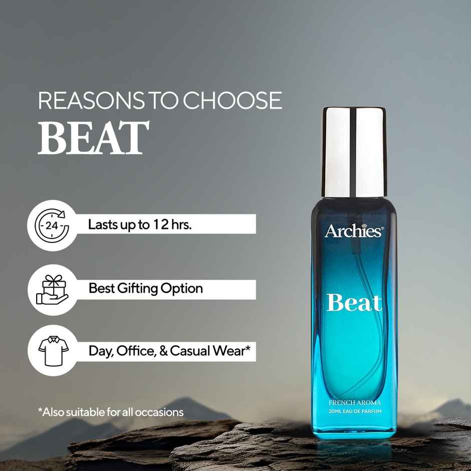 Archies Beat Eau De Parfum Luxury French Aroma Premium Long Lasting Sporty Perfume For Men Women