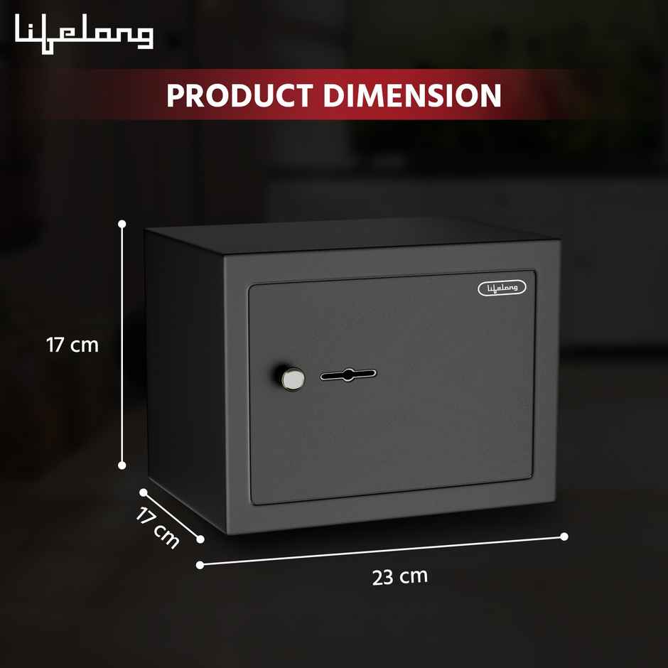 Lifelong Llhsm01 8.6 L Home Safe Mechanical Locker - 0.3 Cubic ft - Black