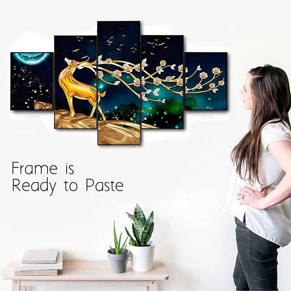 Perpetual Deer Paintings for Wall Decoration Set | 3D Scenery | 75 x 43 cm