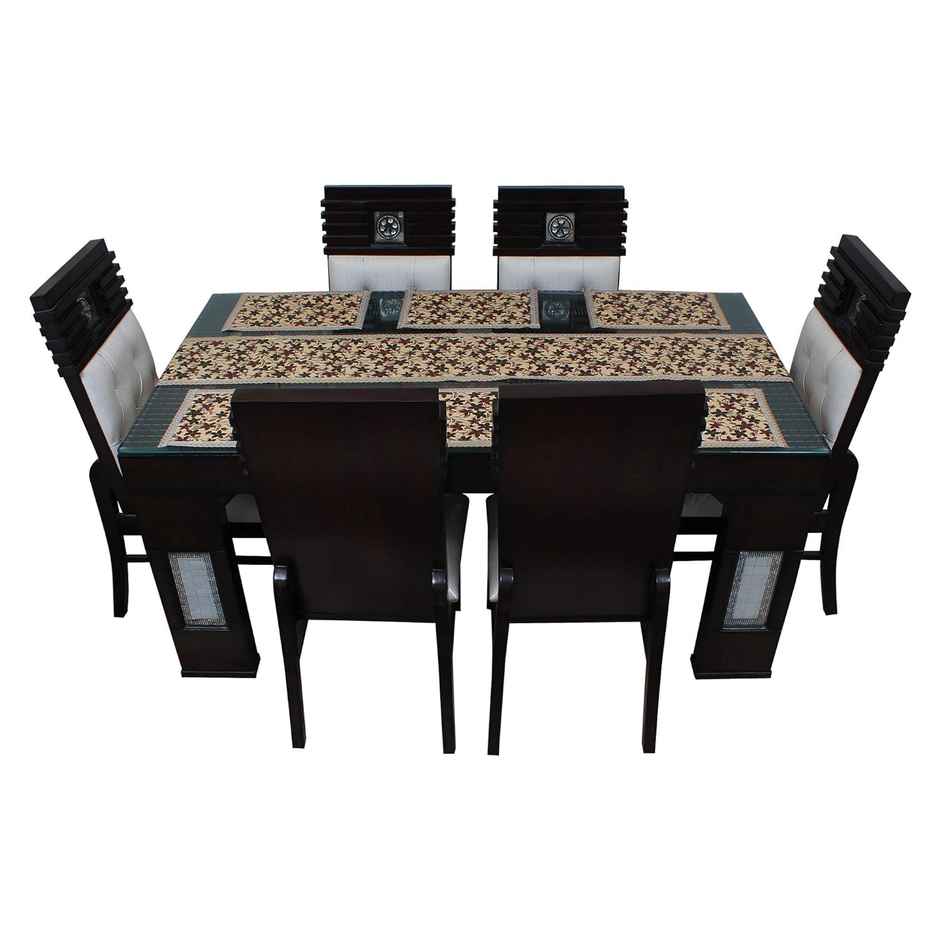 Dream Care PVC Printed Table Mat with Table Runner for Dining Table 6 Seater